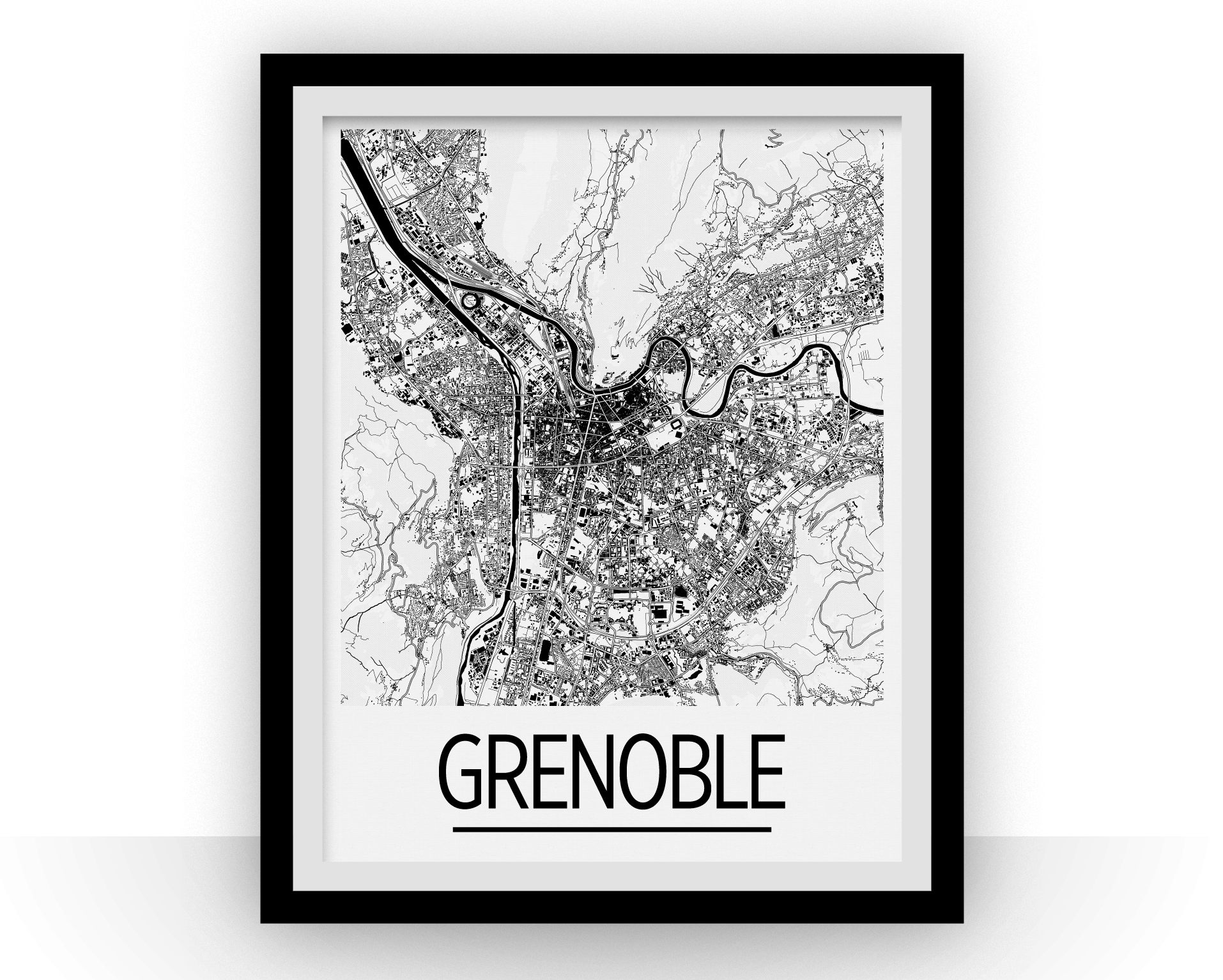 Grenoble Map Poster - France Map Print - Art Deco Series – iLikeMaps