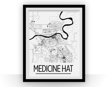 Charger l&#39;image dans la galerie, Affiche cartographique de Medicine Hat Alberta - Style Art Déco
