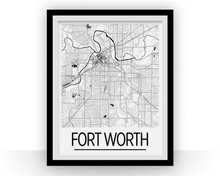 Load image into Gallery viewer, Fort Worth Map Poster - usa Map Print - Art Deco Series
