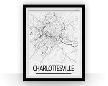 Load image into Gallery viewer, Charlottesville Map Poster - Virginia Map Print - Art Deco Series
