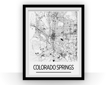 Charger l&#39;image dans la galerie, Colorado Springs Map Poster - usa Map Print - Art Deco Series
