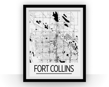 Load image into Gallery viewer, Fort Collins Map Poster - Colorado Map Print - Art Deco Series
