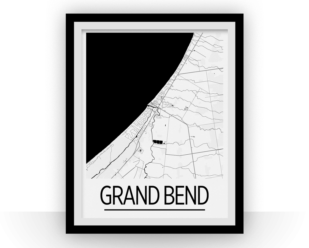 Grand Bend ON Map Poster - Ontario Map Print - Art Deco Series