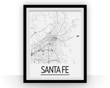 Load image into Gallery viewer, Santa Fe Map Poster - usa Map Print - Art Deco Series
