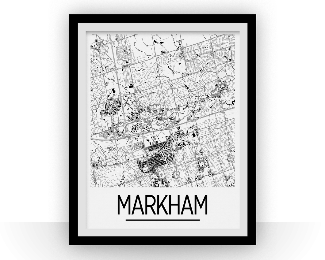 Affiche cartographique de Markham Ontario - Style Art Déco