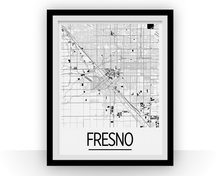 Charger l&#39;image dans la galerie, Fresno Map Poster - usa Map Print - Art Deco Series
