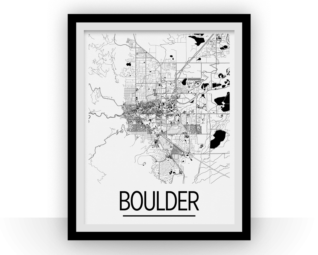 Boulder Map Poster - Colorado Map Print - Art Deco Series