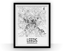 Load image into Gallery viewer, Leeds Map Poster - uk Map Print - Art Deco Series
