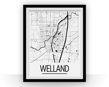 Load image into Gallery viewer, Welland Ontario Map Poster - Ontario Map Print - Art Deco Series
