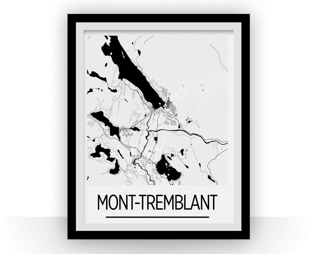 Mont Tremblant Map Poster - Quebec Map Print - Art Deco Series