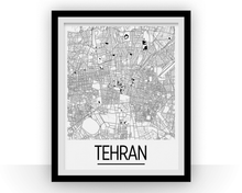 Charger l&#39;image dans la galerie, Tehran Map Poster - iran Map Print - Art Deco Series
