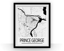 Charger l&#39;image dans la galerie, Affiche cartographique de Prince George BC - Style Art Déco
