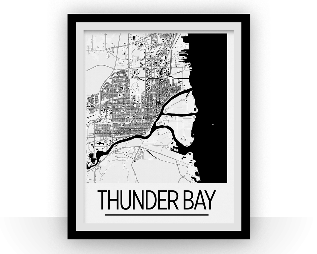 Thunder Bay Ontario Map Poster - Ontario Map Print - Art Deco Series