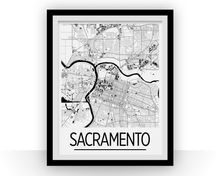 Charger l&#39;image dans la galerie, Sacramento Map Poster - usa Map Print - Art Deco Series

