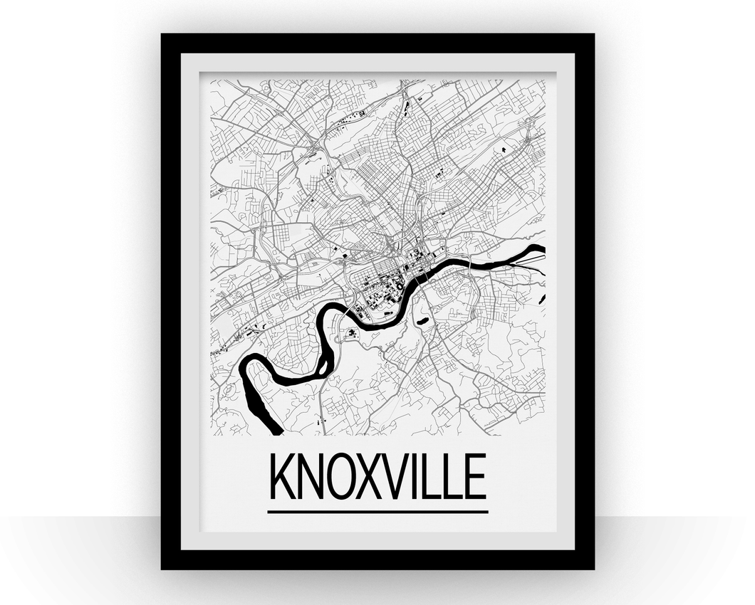 Affiche cartographique de Knoxville - Style Art Déco