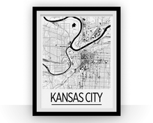 Load image into Gallery viewer, Kansas City Map Poster - usa Map Print - Art Deco Series
