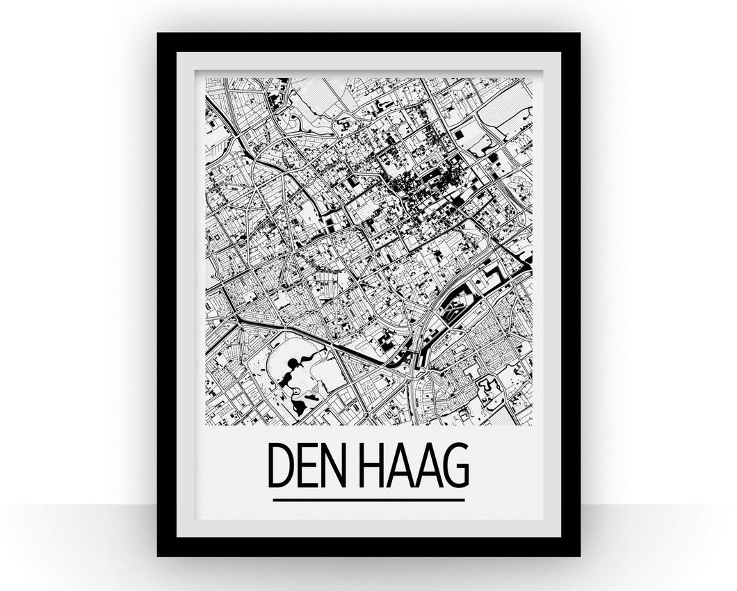 The Hague Map Poster - Netherlands Map Print - Art Deco Series