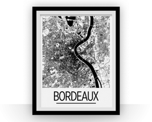 Charger l&#39;image dans la galerie, Affiche cartographique de Bordeaux - Style Art Déco
