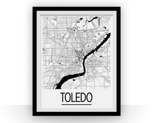 Charger l&#39;image dans la galerie, Toledo Map Poster - usa Map Print - Art Deco Series
