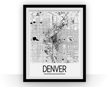 Load image into Gallery viewer, Denver Map Poster - usa Map Print - Art Deco Series
