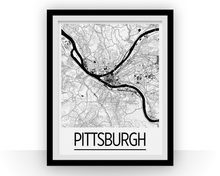 Load image into Gallery viewer, Pittsburgh Map Poster - usa Map Print - Art Deco Series
