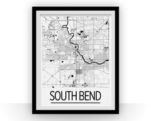 Load image into Gallery viewer, South Bend Map Poster - usa Map Print - Art Deco Series
