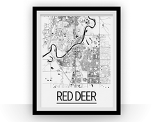 Charger l&#39;image dans la galerie, Affiche cartographique de Red Deer Alberta - Style Art Déco
