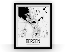 Load image into Gallery viewer, Bergen Map Poster - norway Map Print - Art Deco Series
