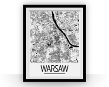 Load image into Gallery viewer, Warsaw Map Poster -  Map Print - Art Deco Series
