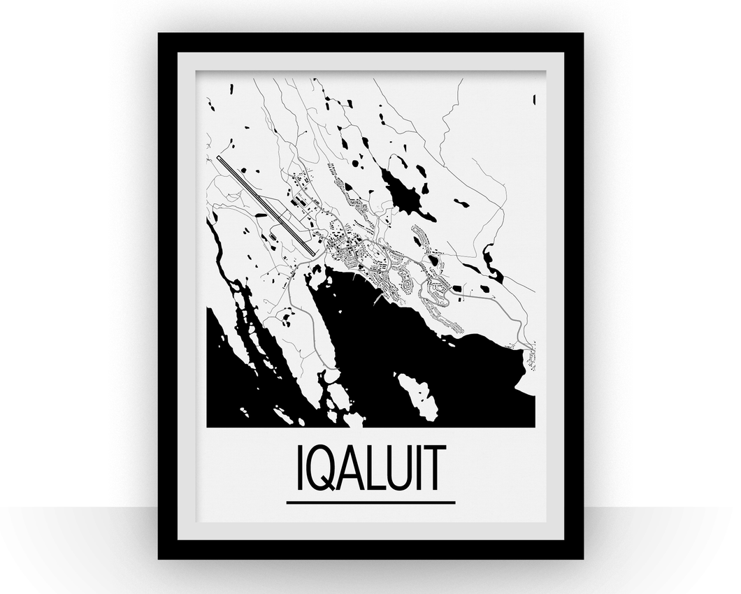 Iqaluit Map Poster - Canada Map Print - Art Deco Series