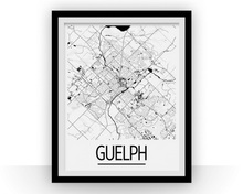 Load image into Gallery viewer, Guelph Ontario Map Poster - Ontario Map Print - Art Deco Series
