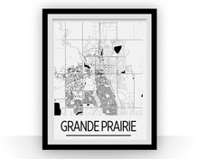 Charger l&#39;image dans la galerie, Affiche cartographique de Grande Prairie Alberta - Style Art Déco
