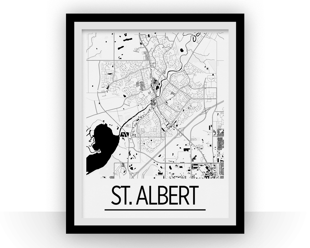 Affiche cartographique de St Albert Alberta - Style Art Déco
