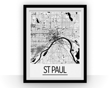Charger l&#39;image dans la galerie, St Paul Map Poster - usa Map Print - Art Deco Series
