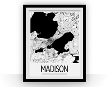 Charger l&#39;image dans la galerie, Madison Map Poster - usa Map Print - Art Deco Series
