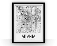 Load image into Gallery viewer, Atlanta Map Poster - usa Map Print - Art Deco Series
