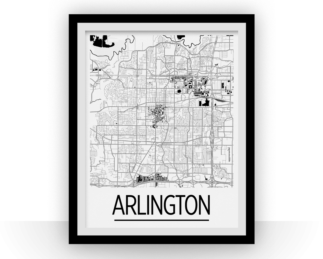 Arlington Map Poster - usa Map Print - Art Deco Series