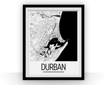Load image into Gallery viewer, Durban Map Poster - South Africa Map Print - Art Deco Series
