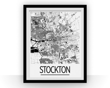 Load image into Gallery viewer, Stockton Map Poster - usa Map Print - Art Deco Series
