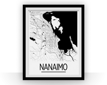 Load image into Gallery viewer, Nanaimo British Columbia Map Poster - British Columbia Map Print - Art Deco Series
