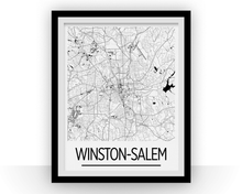 Load image into Gallery viewer, Winston-Salem Map Poster - North Carolina Map Print - Art Deco Series
