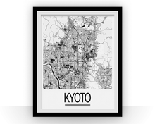 Load image into Gallery viewer, Kyoto Map Poster - Japan Map Print - Art Deco Series
