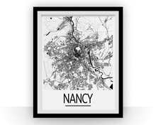 Charger l&#39;image dans la galerie, Affiche cartographique de Nancy - Style Art Déco
