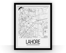 Charger l&#39;image dans la galerie, Affiche cartographique de Lahore - Style Art Déco
