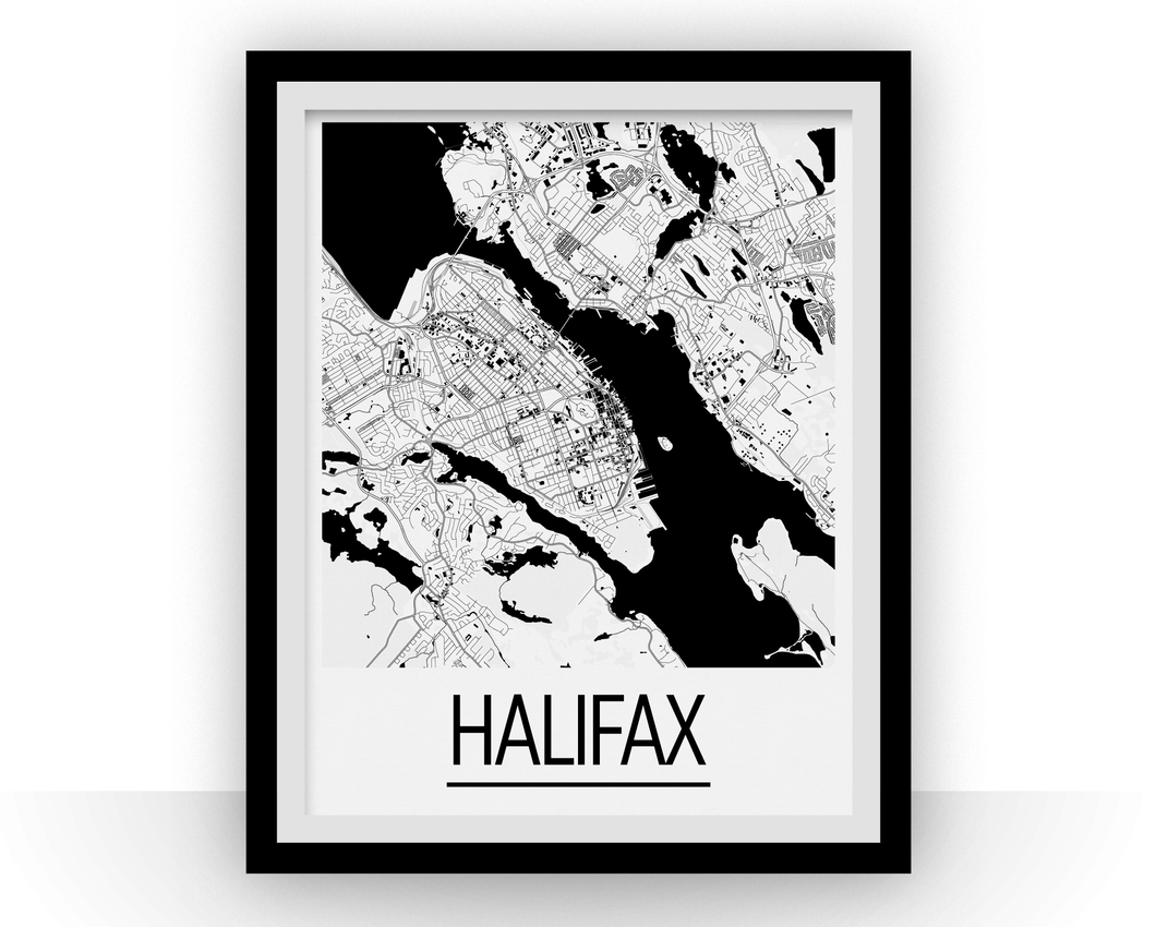 Halifax Map Poster - nova scotia Map Print - Art Deco Series