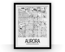 Charger l&#39;image dans la galerie, Affiche cartographique de Aurora Ontario - Style Art Déco
