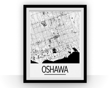 Charger l&#39;image dans la galerie, Affiche cartographique de Oshawa Ontario - Style Art Déco
