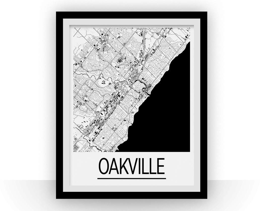 Oakville Ontario Map Poster - Ontario Map Print - Art Deco Series