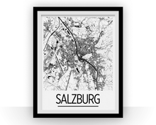 Charger l&#39;image dans la galerie, Salzburg Map Poster - austria Map Print - Art Deco Series
