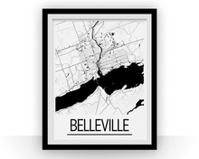 Load image into Gallery viewer, Belleville Ontario Map Poster - Ontario Map Print - Art Deco Series
